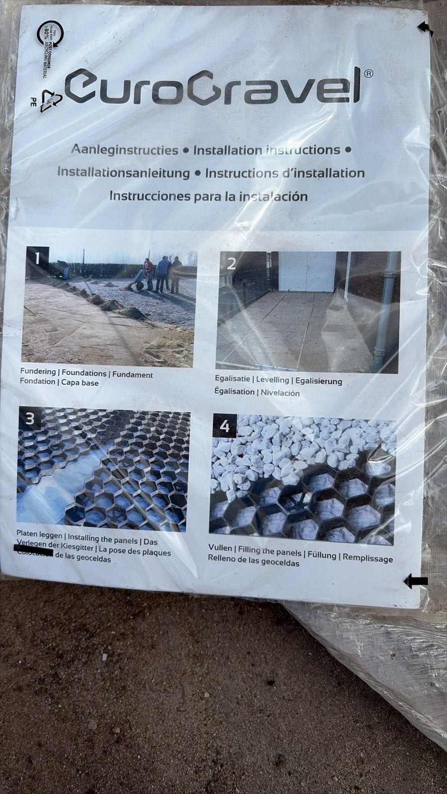CuroGravel grindplaten - Nieuw 8 stuks, Ophalen, Nieuw, Wit, Grind