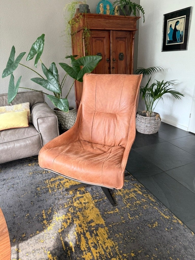 Nieuw - Fauteuil Marcus - Het Anker Africa Leder Cognac, Design, Nieuw, 75 tot 100 cm, Ophalen of Verzenden