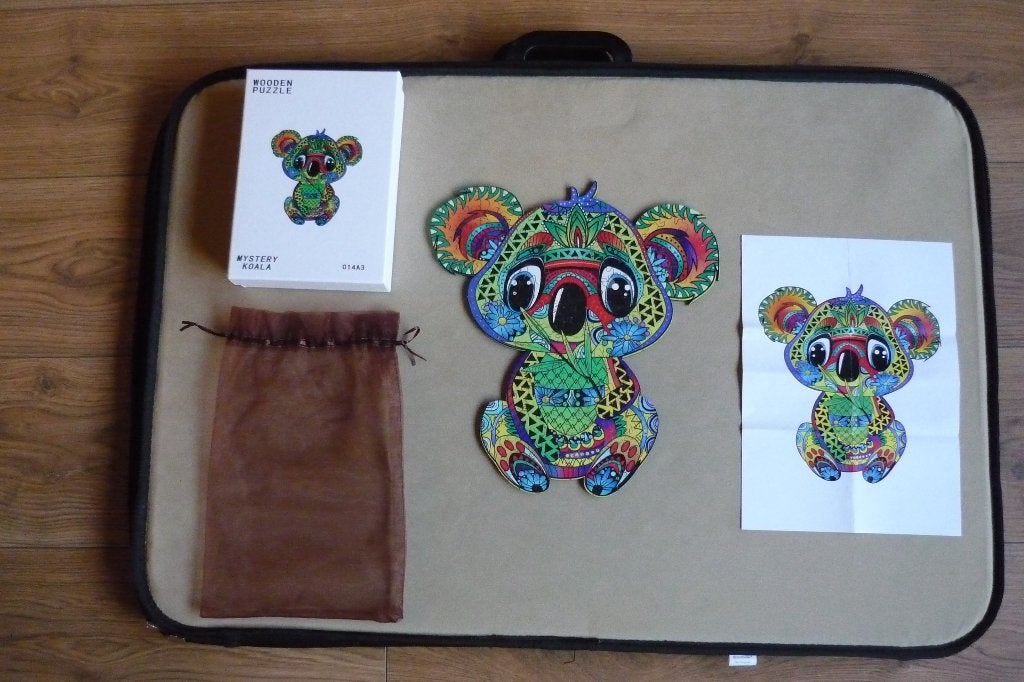 Houten puzzel (A3) '' KOALA '' + Poster 172 stukjes., Ophalen, Minder dan 500 stukjes, Zo goed als nieuw, Legpuzzel