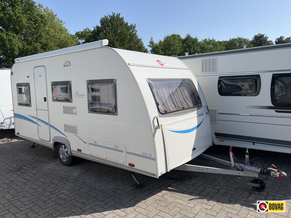 Bürstner Premio 435 TS Voortent/Luifel/Fietsdr., Caravans en Kamperen, Caravans, Rondzit, Bedrijf, 750 - 1000 kg, Schokbreker