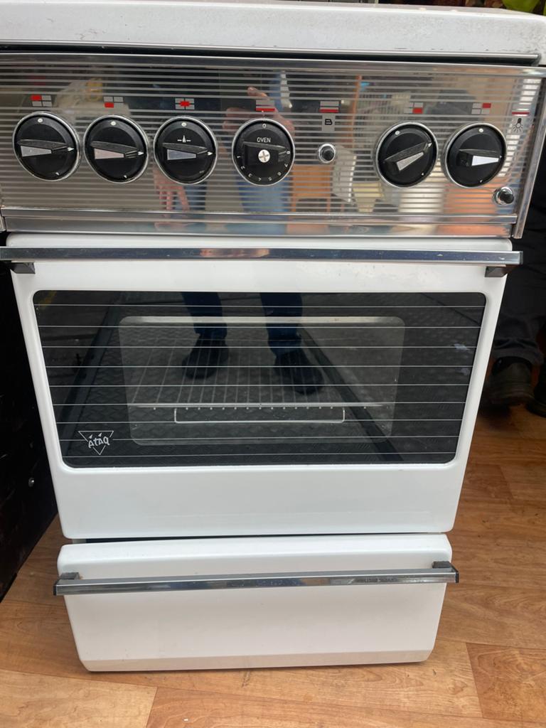 Vintage Ataq Vrijstaande Oven met Kookplaat - Wit, Witgoed en Apparatuur, Ovens, Ophalen, Gebruikt, Oven, Atag