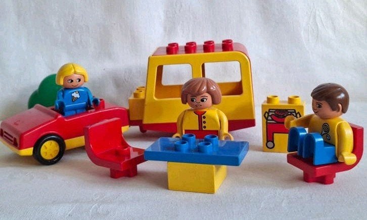 Vintage Duplo set 2630 " op vakantie met auto en caravan ", Ophalen of Verzenden, Complete set, Duplo