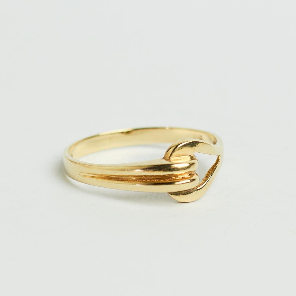 Vintage prachtige gouden ring 14 karaat goud antiek geelgoud, Sieraden, Tassen en Uiterlijk, Ringen, Zo goed als nieuw, Dame, 17 tot 18
