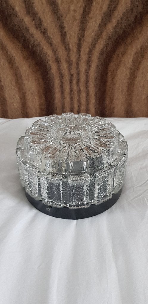Plafondlamp/wandlamp  glasshutte Limburg, Gebruikt, Vintage, Glas, 20 cm