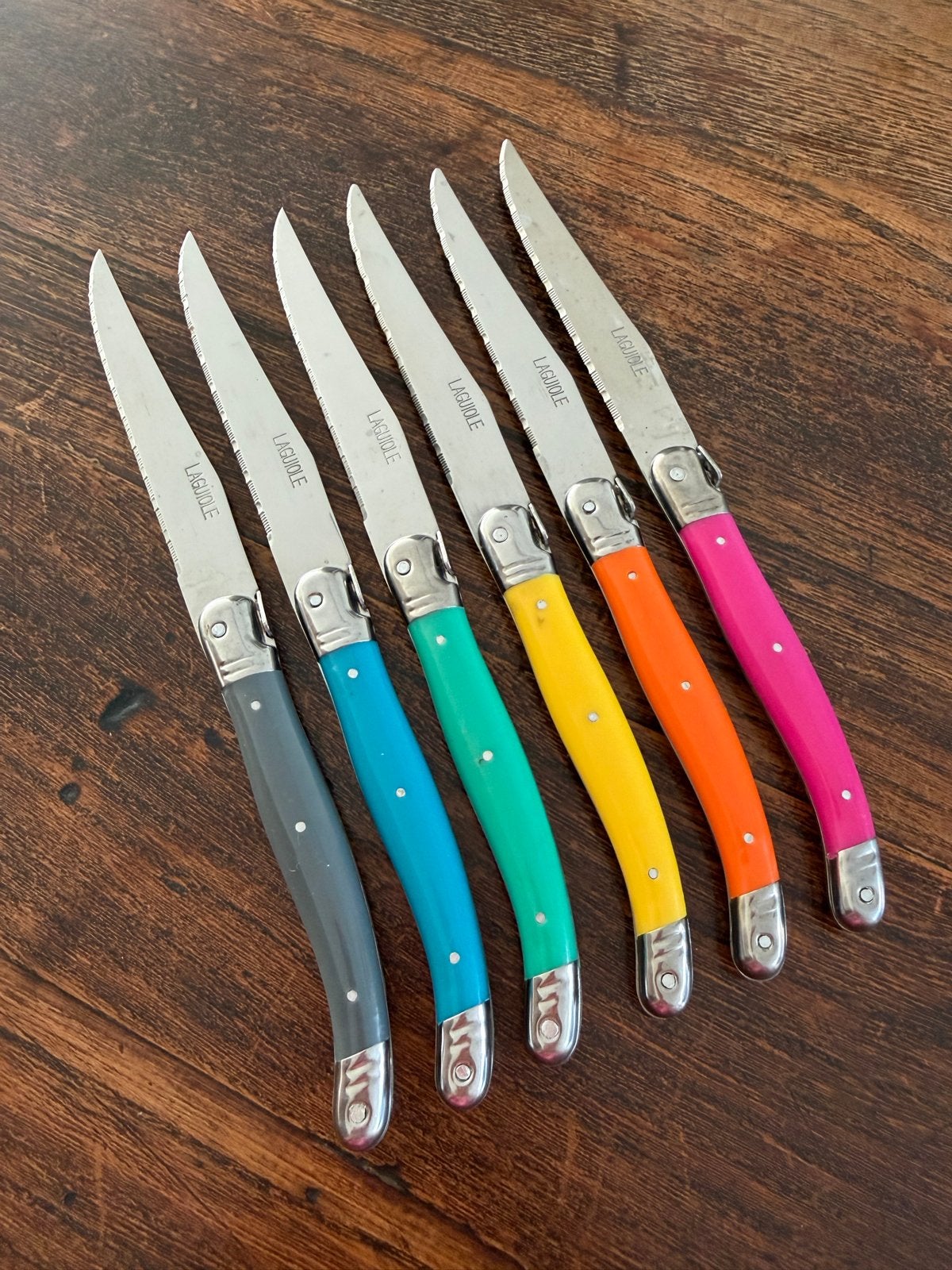 Laguiole messen set HEMA - 6 stuks in diverse kleuren, Verzenden, Bestekset, Laguiole, Zo goed als nieuw