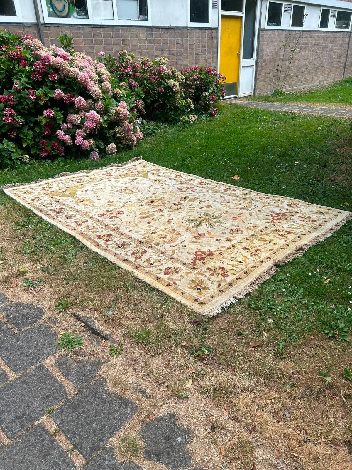 tapijt met patroon 3x2 meter handgeknoopt, Ophalen, Gebruikt, Beige, 200 cm of meer