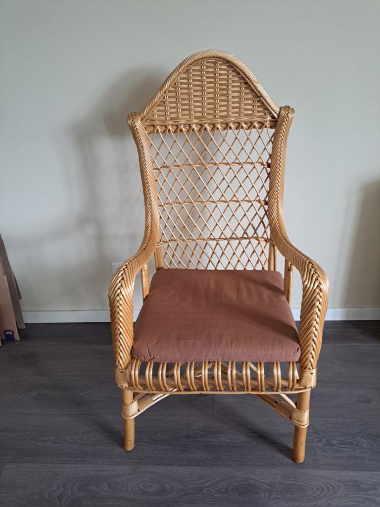 Rotan stoel, pauwstoel, Antiek en Kunst, Ophalen