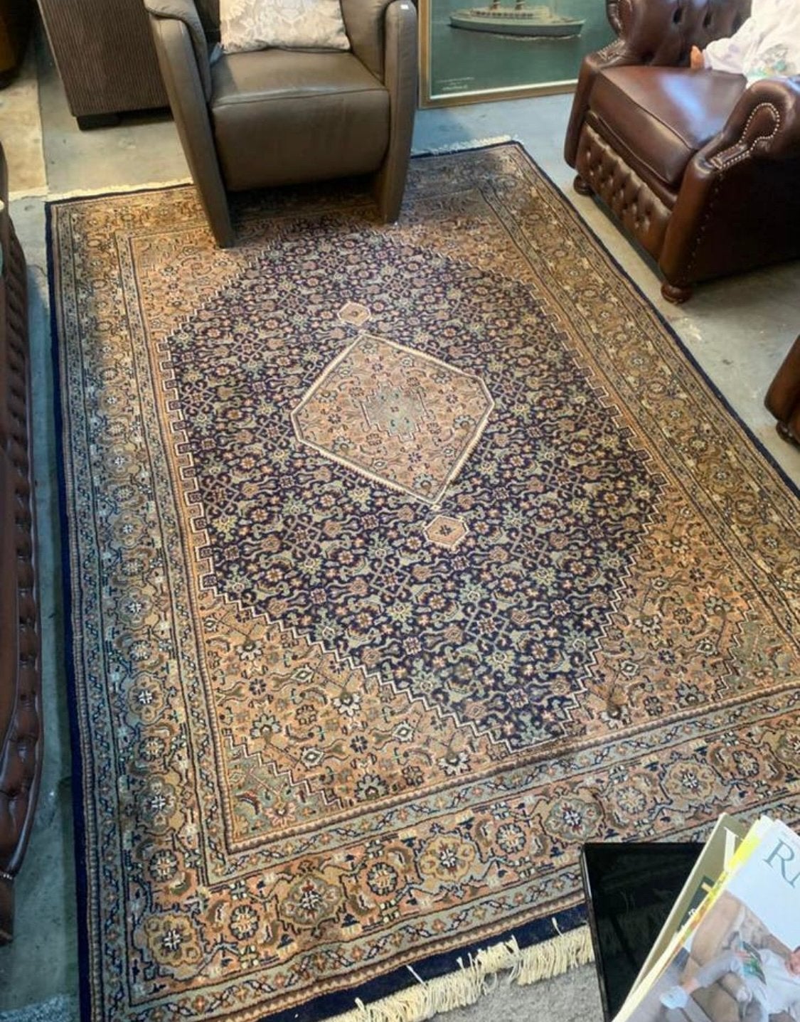 Kleed Indische Bidjar Ziro Vintage Perzisch vloerkleed, Huis en Inrichting, Stoffering | Tapijten en Kleden, Ophalen of Verzenden