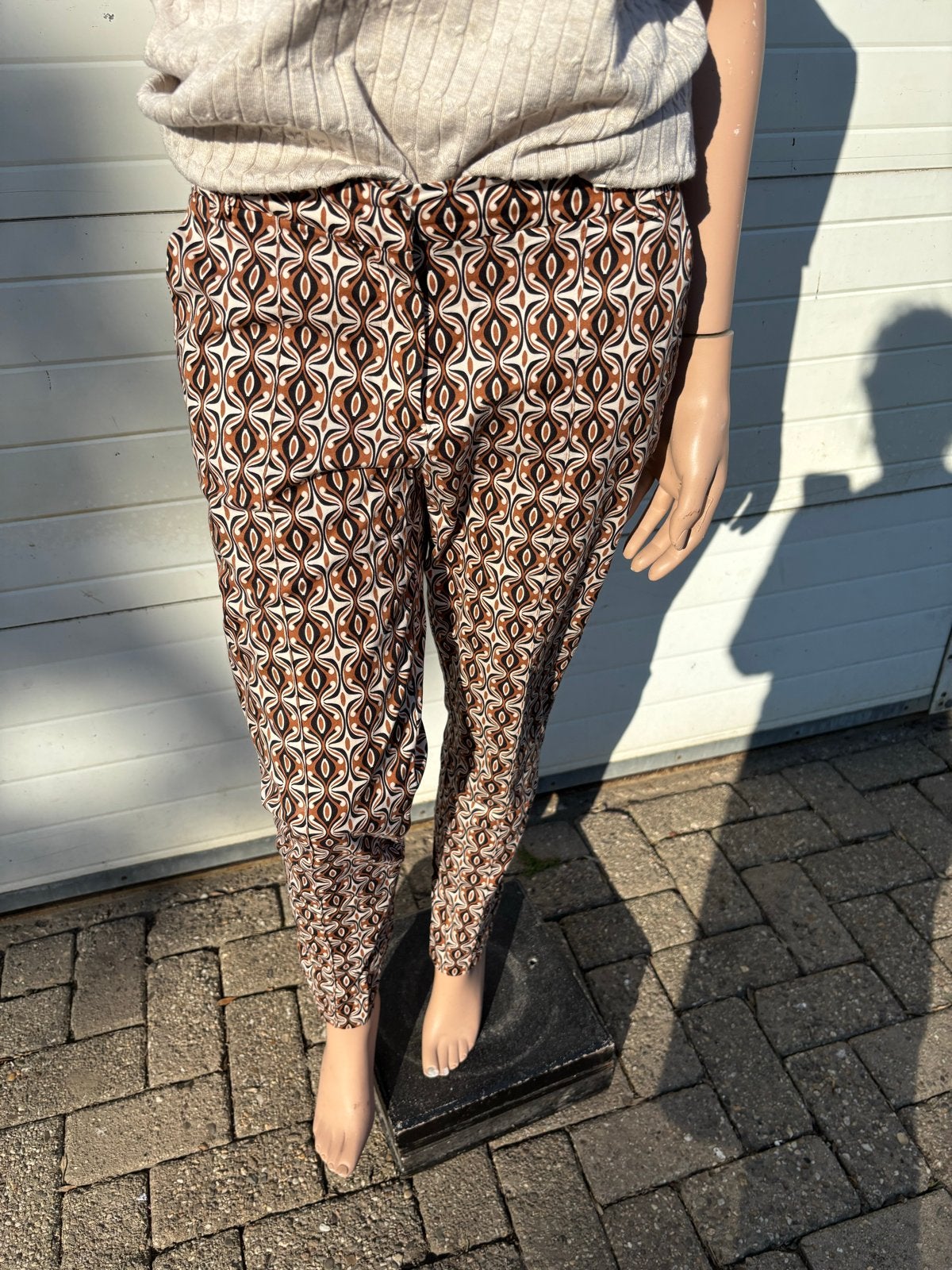 Summum Woman Broek met print - Maat 38, Maat 38/40 (M), Bruin, Ophalen of Verzenden, Zo goed als nieuw