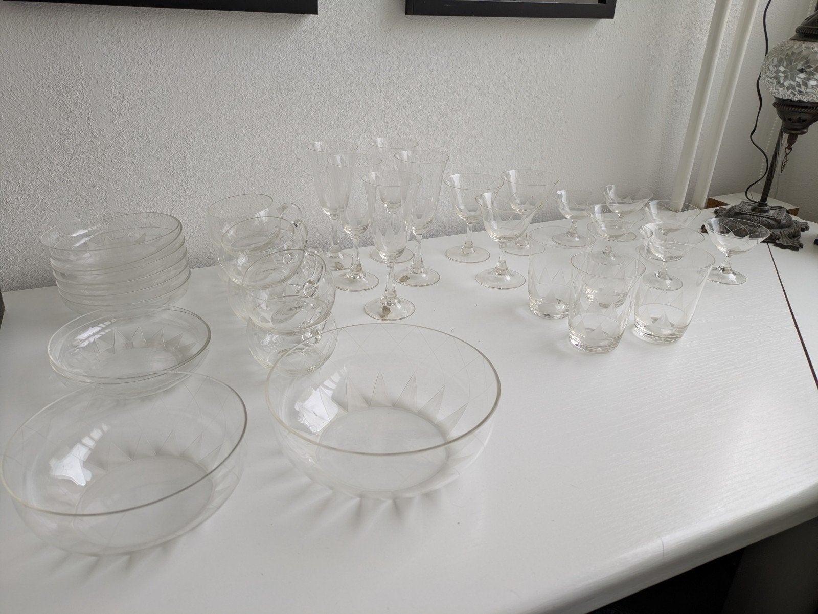 Vintage Regina West Germany kristallen servies – 30-delig, Ophalen