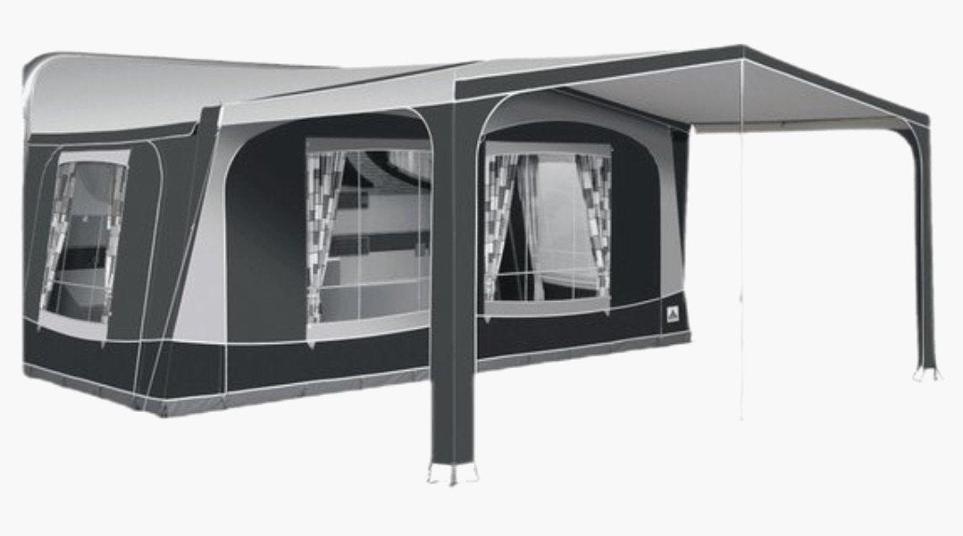 Dorema Palma voortent luifel antraciet met aluminium frame, Caravans en Kamperen, Ophalen, Gebruikt
