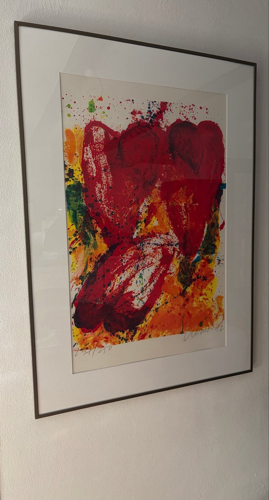 Jan Cremer - Les Tulipes Rouge - Zeefdruk 237/250, Gelimiteerde oplage, Ophalen of Verzenden, Abstract, Zeefdruk