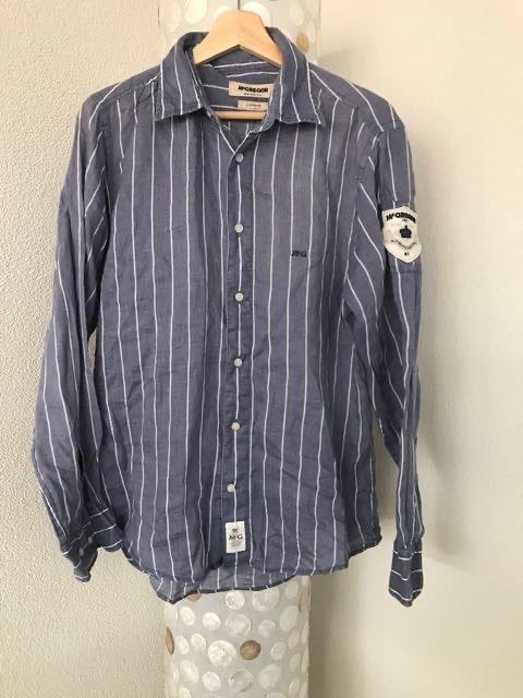 Linnen mcgregor blouse overhemd blauw custos fit m, Zo goed als nieuw, Schipluidenlaan 20 5035KJ Tilburg, Merkfreak, McGregor