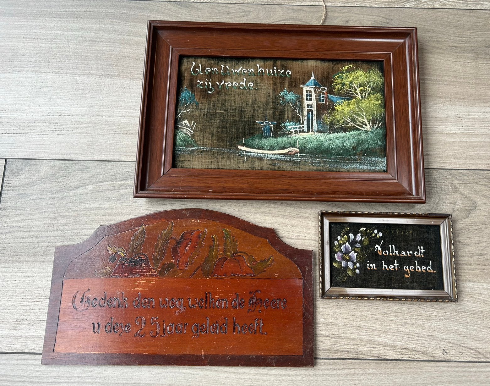 3 oude tekstborden, Ophalen of Verzenden