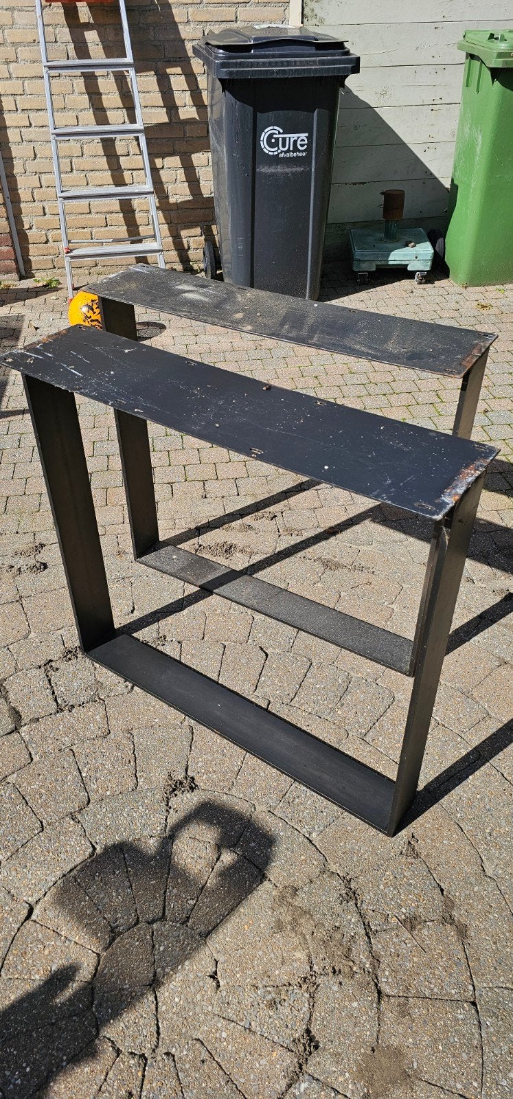 Stevige metalen tafelpoten - set van 2, Ophalen, Gebruikt, Metaal, Tafelpoot