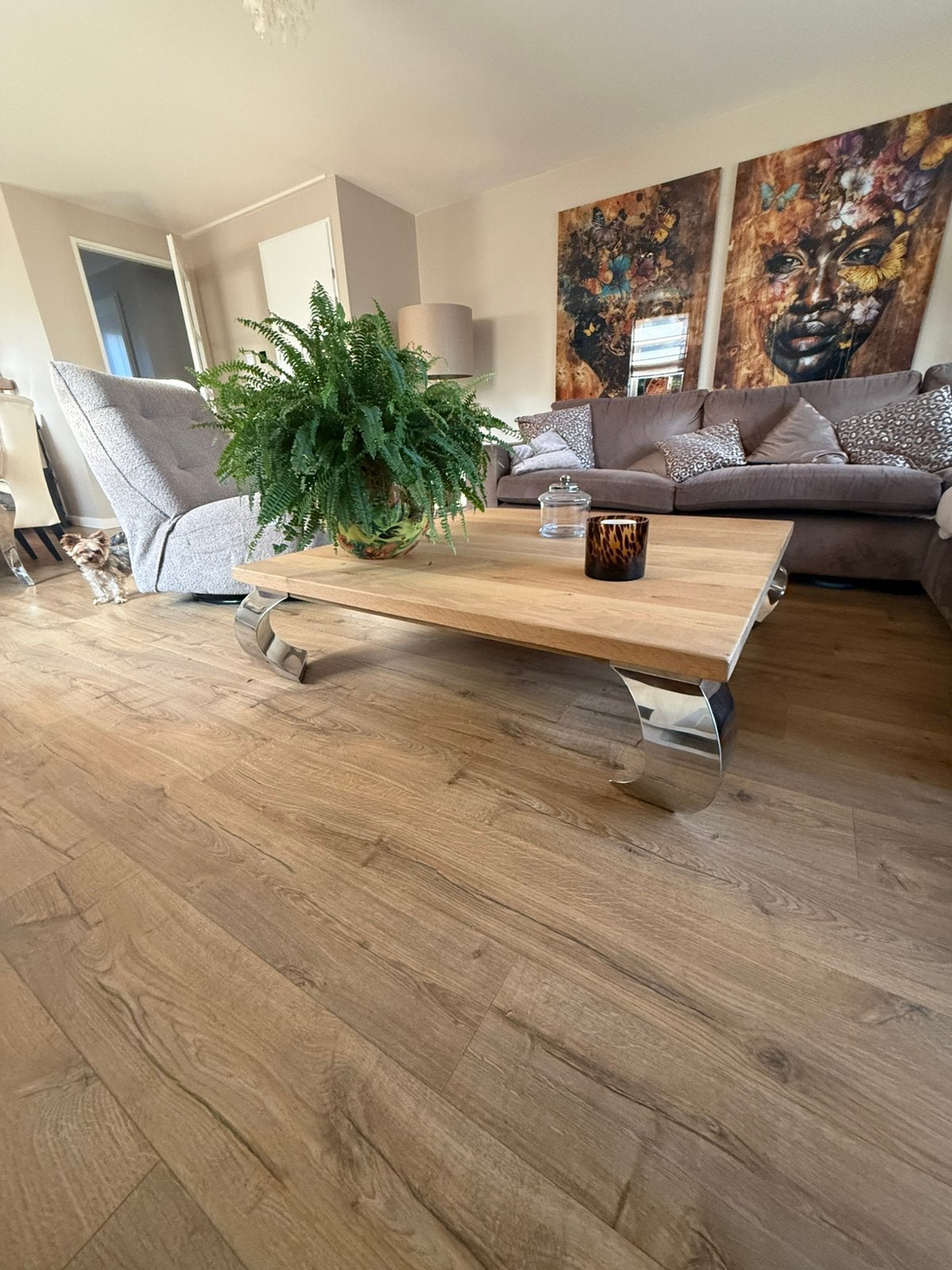 Rofra home vierkante Opium salontafel massief eiken 130 cm, Huis en Inrichting, Ophalen, Zo goed als nieuw, 75 m² of meer, Parket