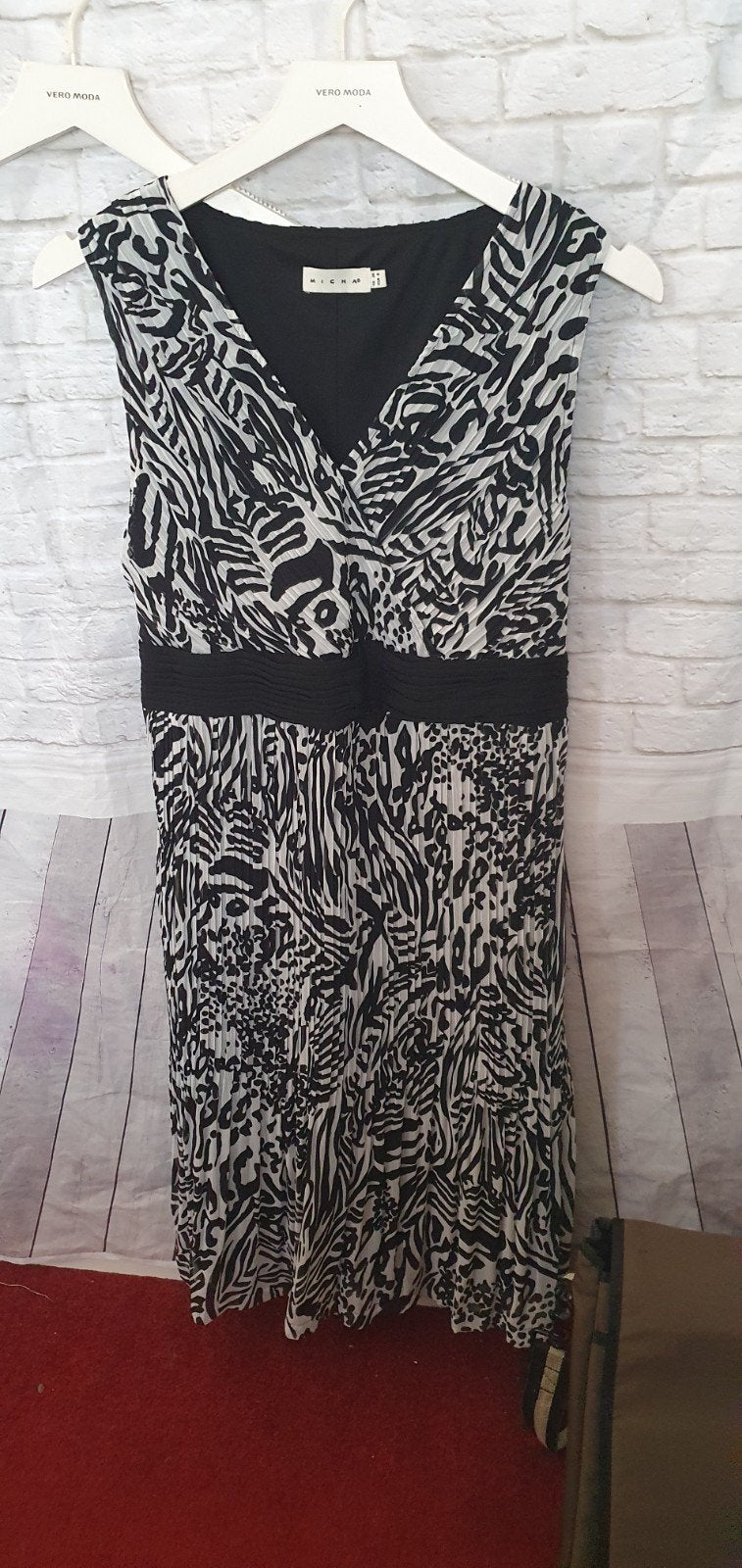 Micha jurk zwart wit zebraprint maat 38/40 (M) nieuw, Maat 38/40 (M), Verzenden, Zwart, Nieuw