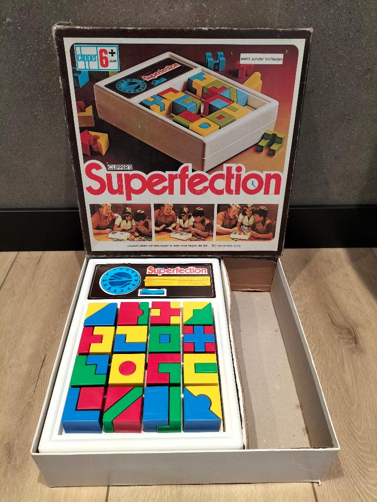 Superfection - spel van Clipper - vintage 1975, Een of twee spelers, Ophalen of Verzenden, Gebruikt, Clipper