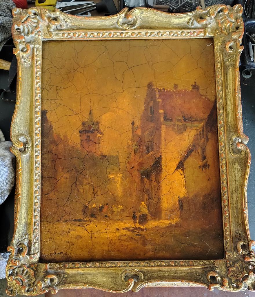 zeer oud schilderij van P. v. Dinteren, Ophalen