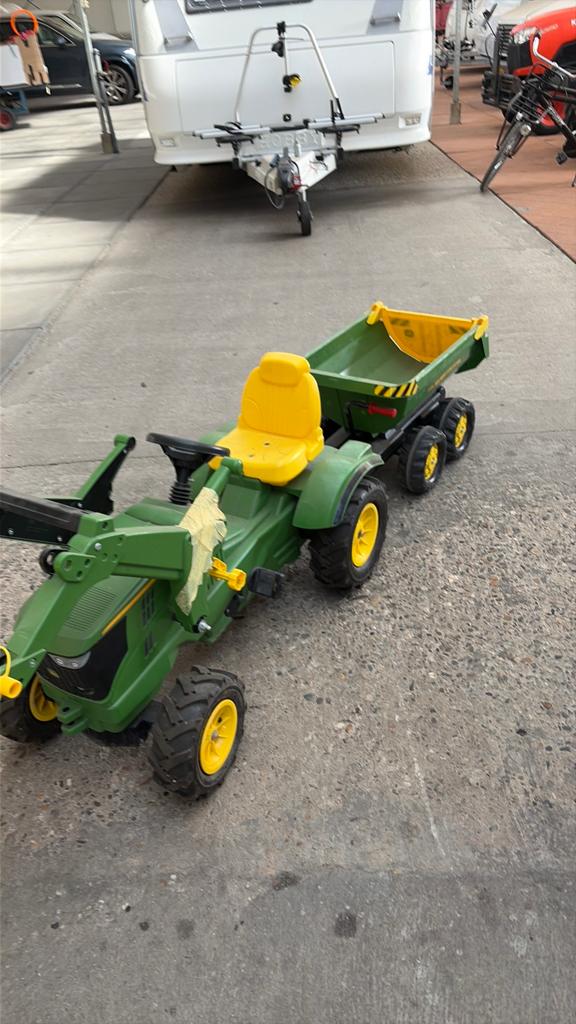 Kinder trekker met aanhanger, Kinderen en Baby's, Speelgoed | Buiten | Voertuigen en Loopfietsen, Ophalen, Gebruikt