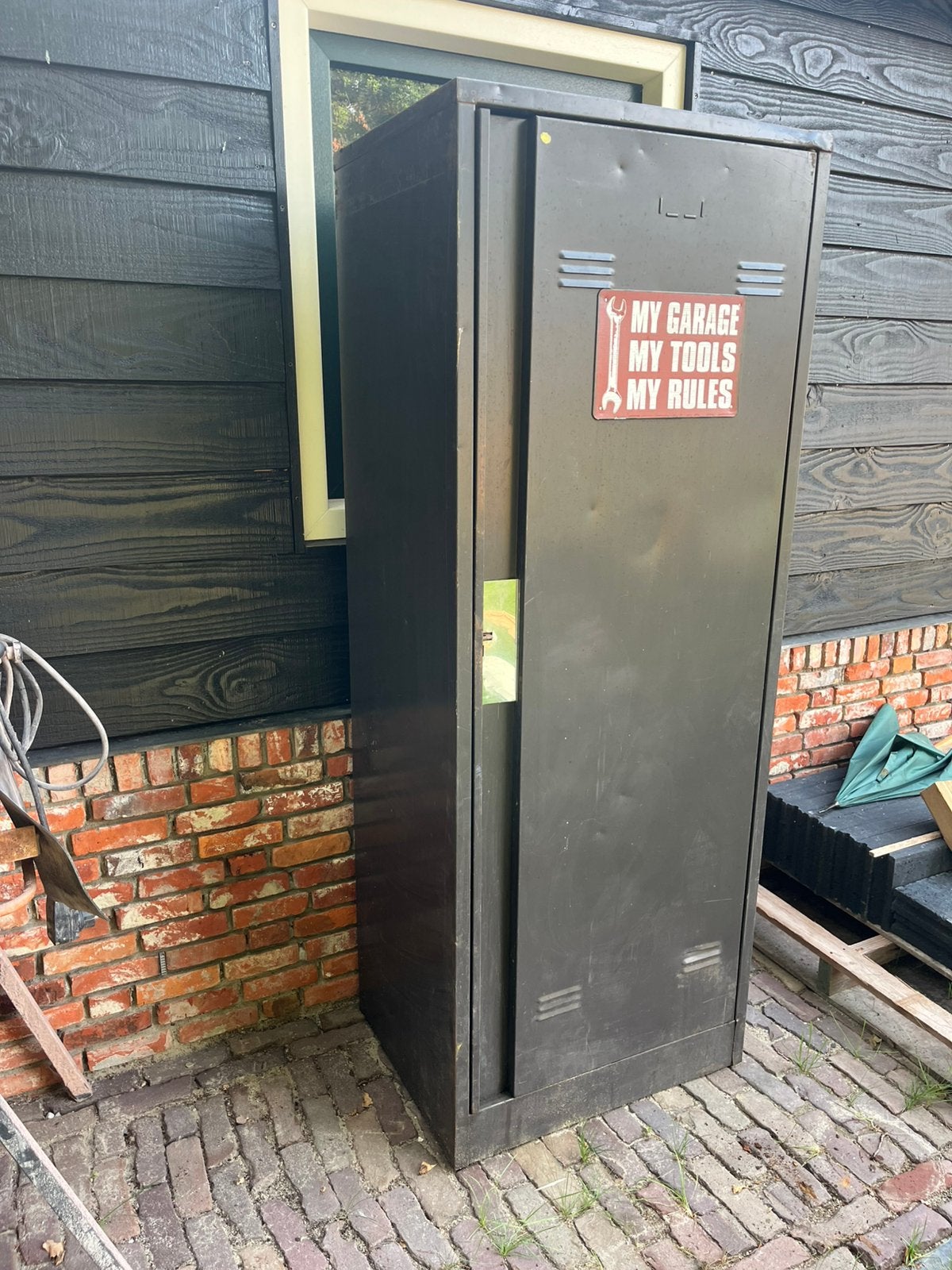 Metalen werkplaats kast vintage, Ophalen of Verzenden, Zo goed als nieuw