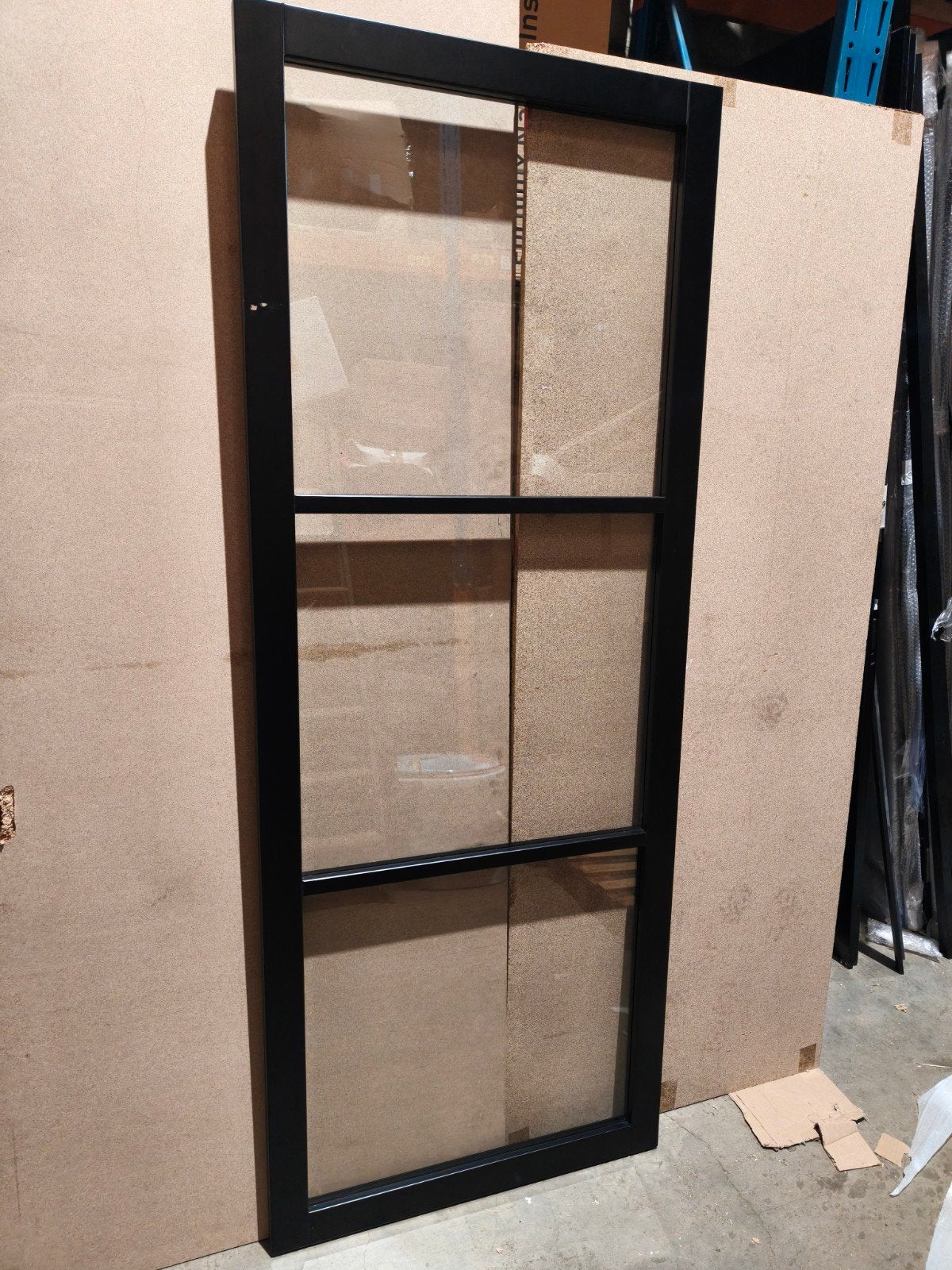 nieuwe massieve binnendeur met 3 ramen 83x211,5 cm stomp, Ophalen, 80 tot 100 cm, ., Binnendeur