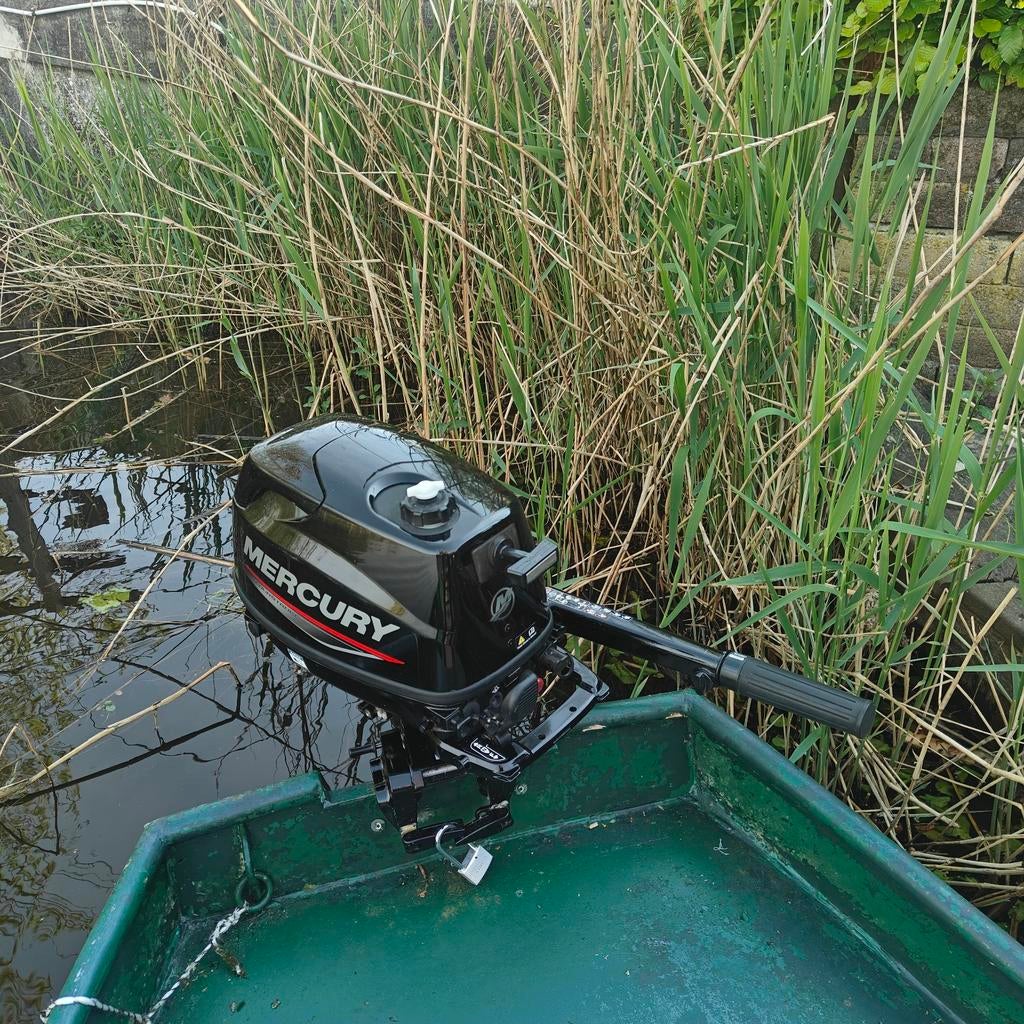 Grolleman punter staal 5meter met 4 pk 4takt mercury, Ophalen, Gebruikt, Staal, Met motor