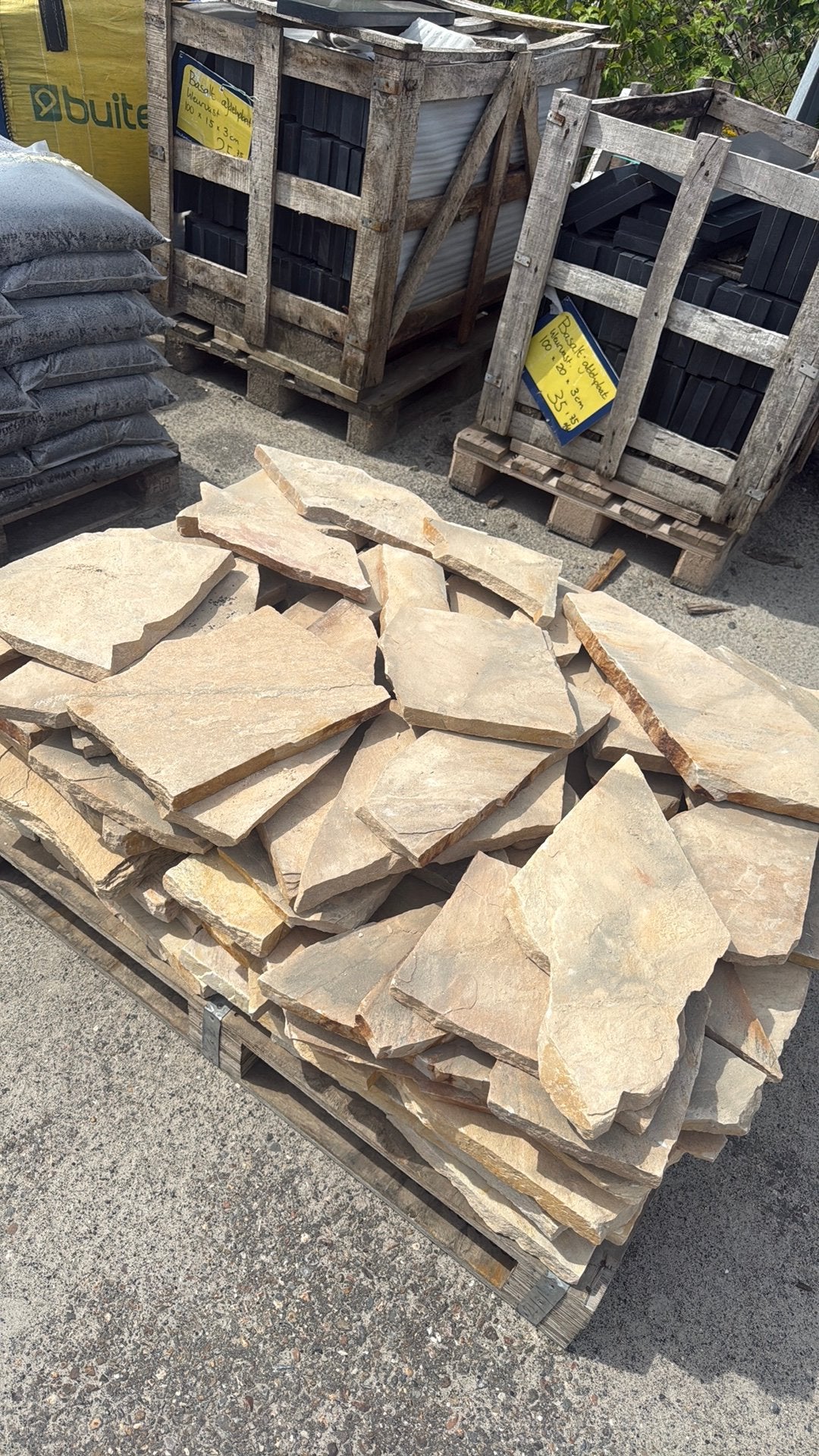 Flagstones totaal 10m2, Tuin en Terras, Ophalen, Zo goed als nieuw, Natuursteen, Terrastegels