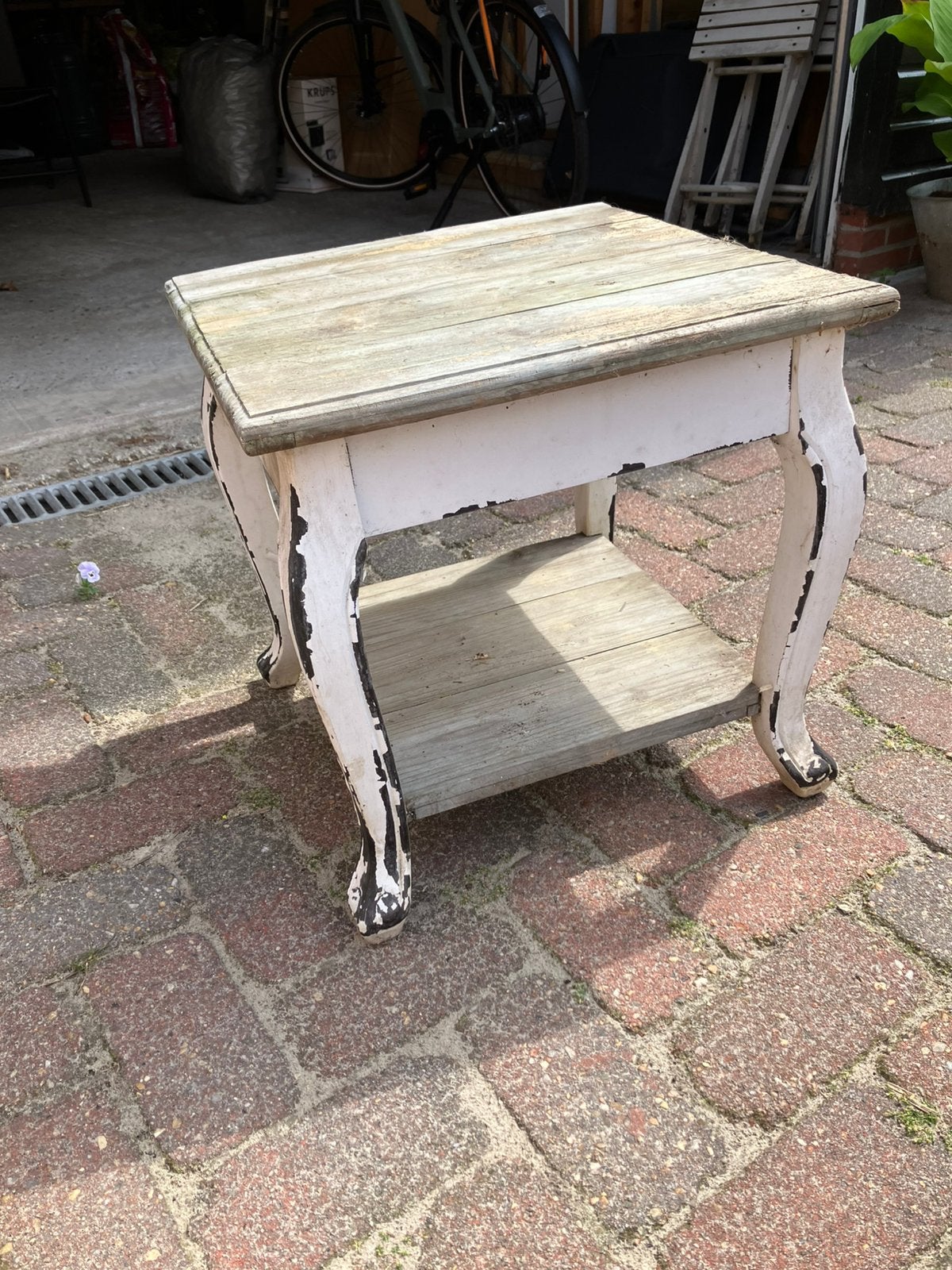 Landelijk bijzettafeltje, Minder dan 55 cm, Gebruikt, Vierkant, Landelijk