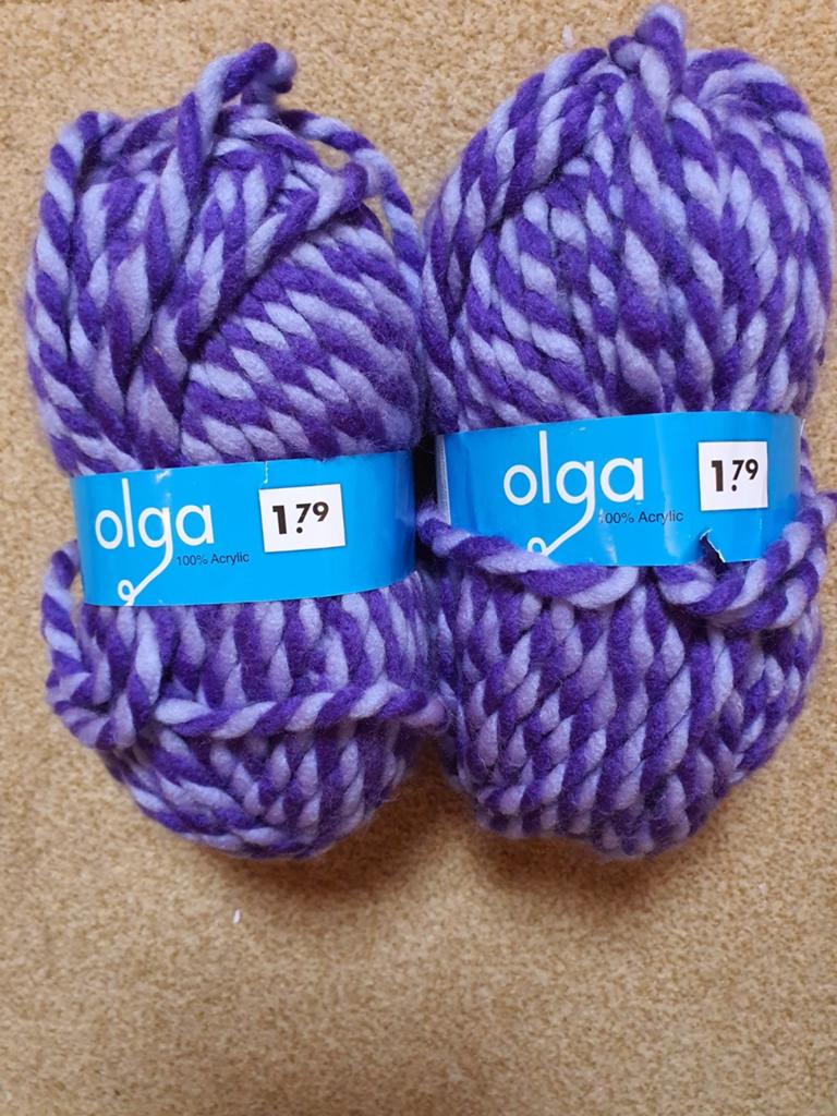 2 bollen Olga van de Zeeman, 100 gram, voor naalden 9-10, Ophalen of Verzenden, Nieuw, Breien of Haken, Wol of Garen