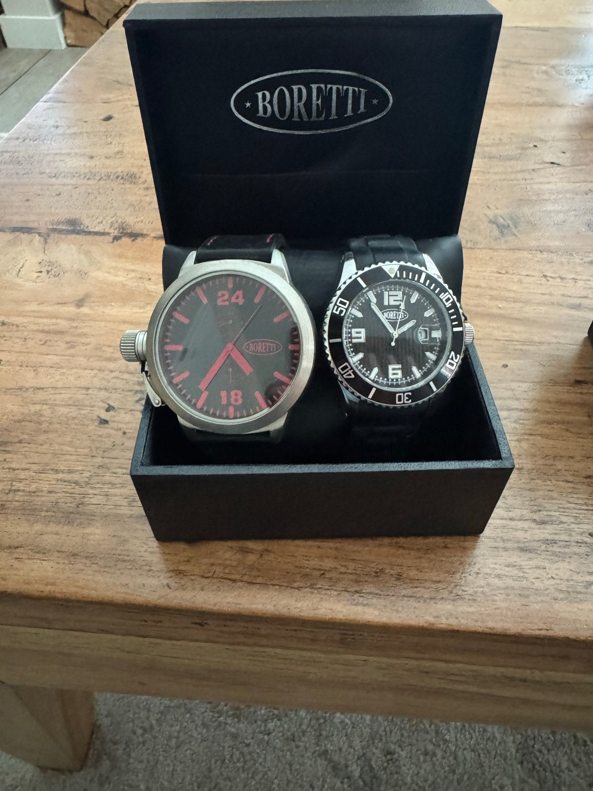 Boretti Horloges Set - Drie Stijlvolle Polshorloges, Leer, Staal, Polshorloge, Zo goed als nieuw