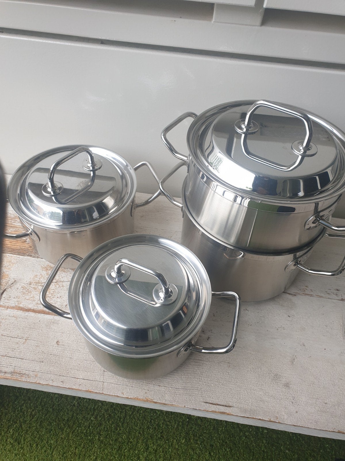 RVS Pannenset met Deksel - Zo goed als nieuw merk sigg, Pannenset, Ophalen of Verzenden, Zo goed als nieuw, Rvs