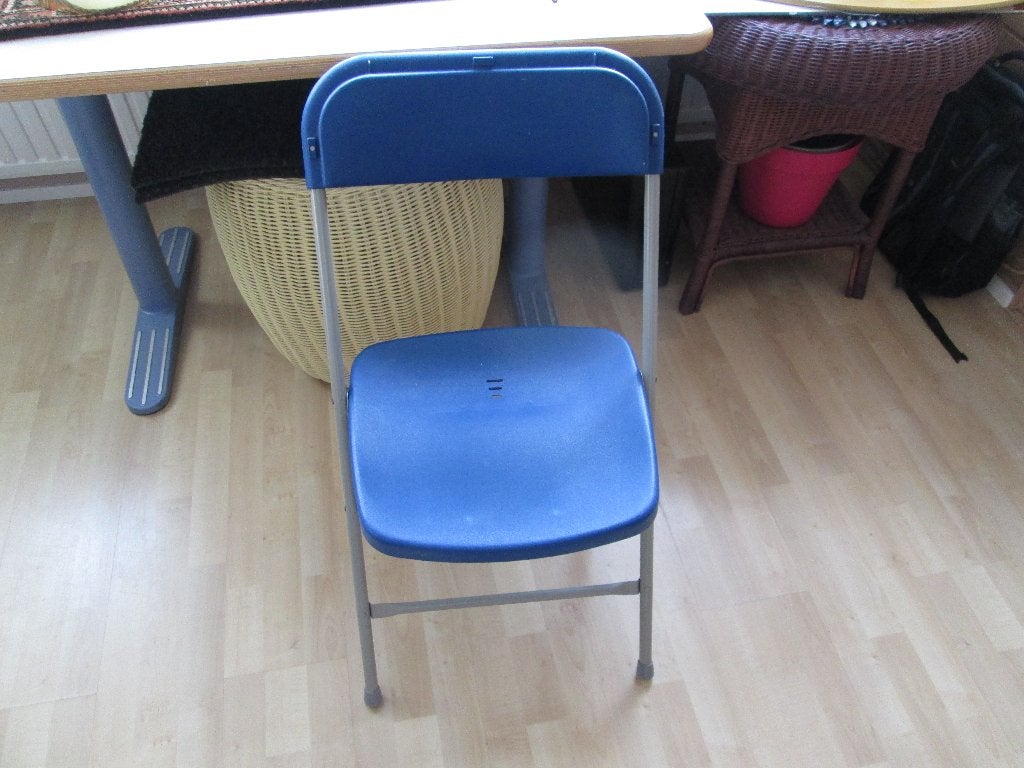 klapstoel, flexfurn, Ophalen, Kunststof, Blauw, Zo goed als nieuw
