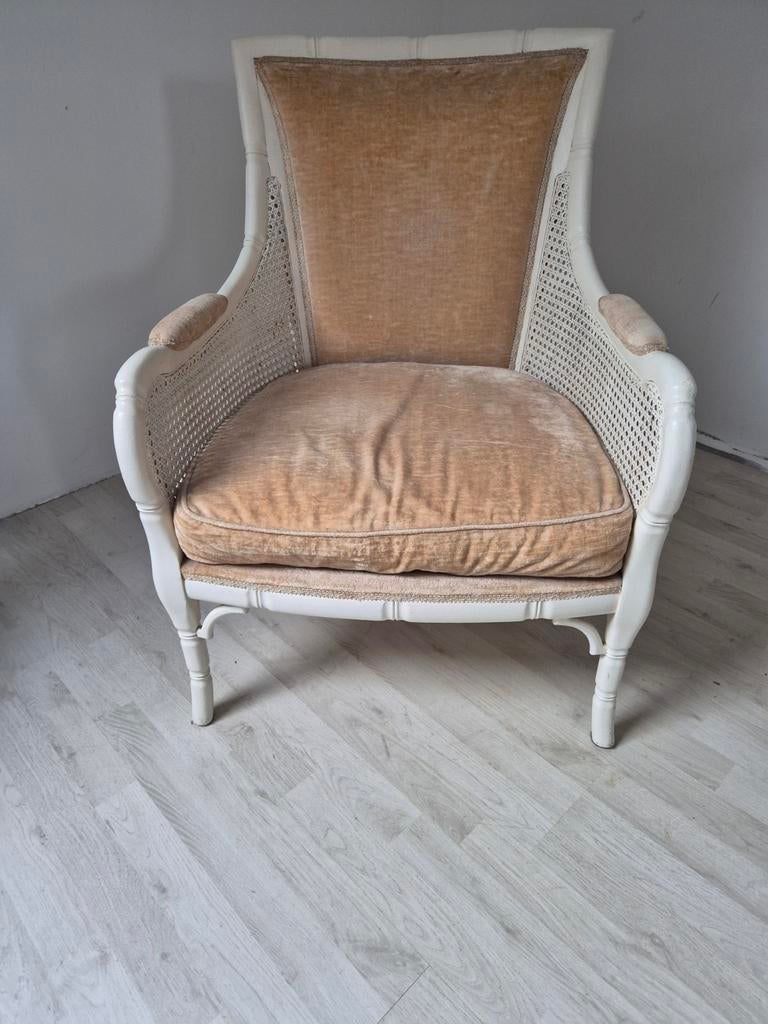 Mooie brocante stoel met nette bekleding, Antiek en Kunst, Antiek | Meubels | Stoelen en Banken, Ophalen of Verzenden