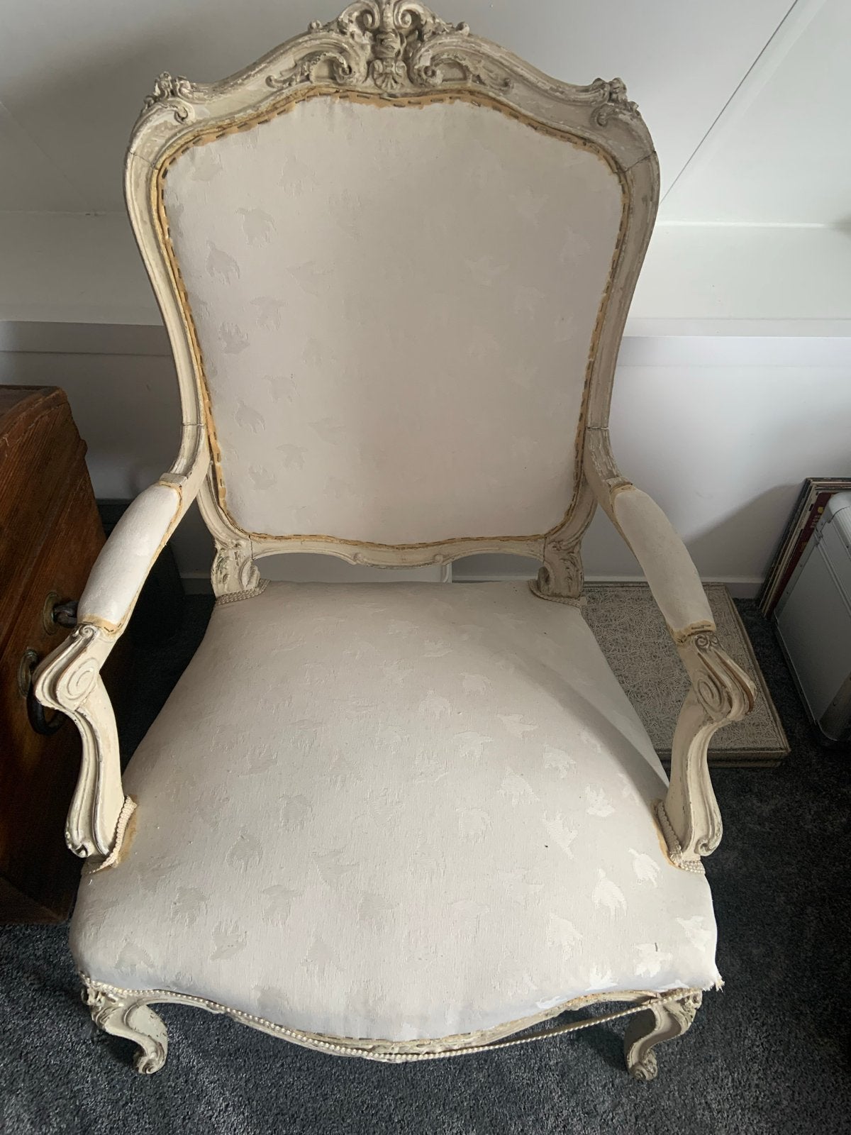Antieke Franse fauteuil, Louis XV stijl, Ophalen