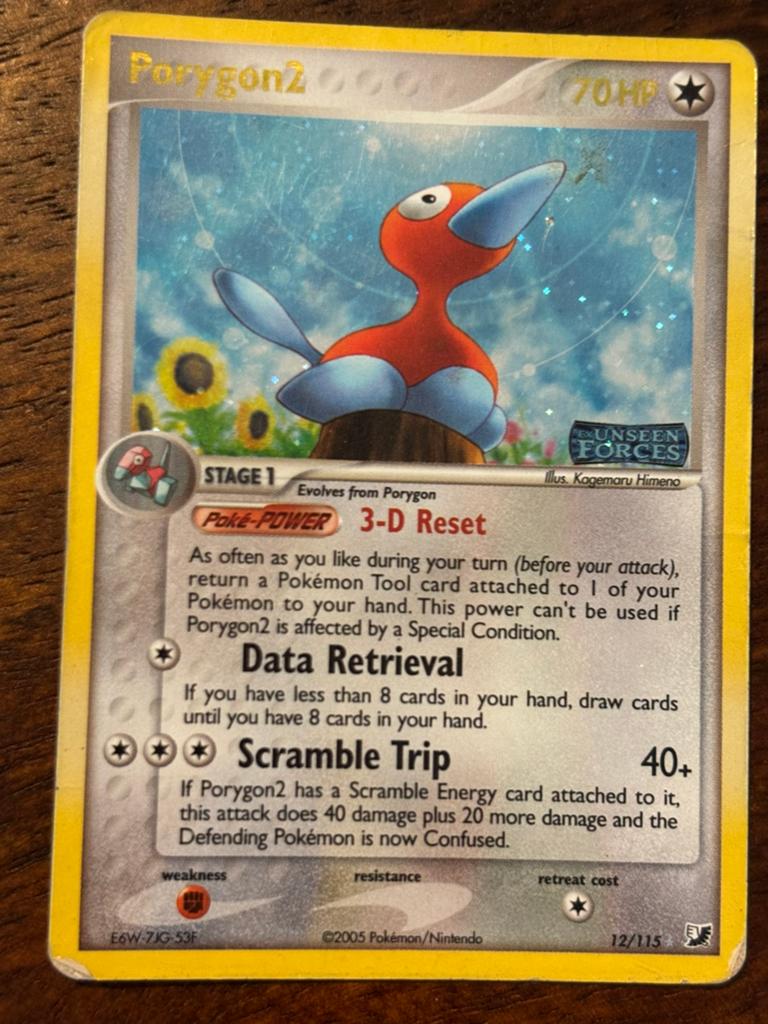 Porygon 2 reverse holo ex unseen forces, Ophalen of Verzenden, Zo goed als nieuw