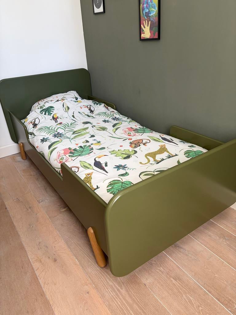 Ukke Puk (Petit Puk) kinderbedden 90x200 cm incl. matrass, 85 tot 100 cm, Ophalen of Verzenden, Zo goed als nieuw, Matras