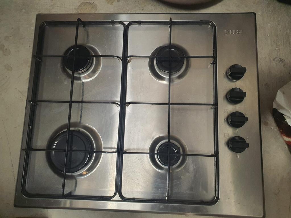 Inbouw 4- pits gaskookplaat Zanussi, Witgoed en Apparatuur, Kookplaten, Ophalen, 4 kookzones, Zo goed als nieuw, Inbouw