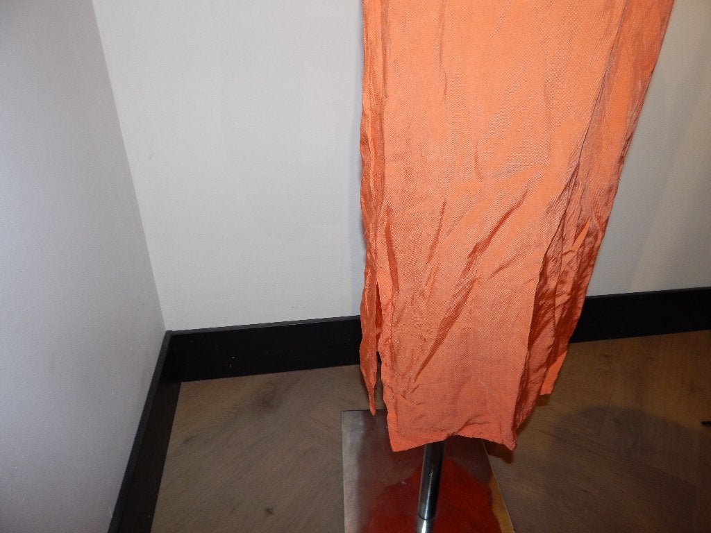 Humanoid fijne luchtige zomer jurk blauw oranje van kleur L, Humanoid, Maat 42/44 (L), Zo goed als nieuw, Onder de knie
