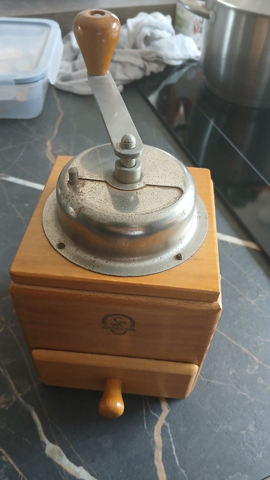 Vintage Koffiemolen - KUNGENTHAL - Houten Handmolen, Ophalen of Verzenden