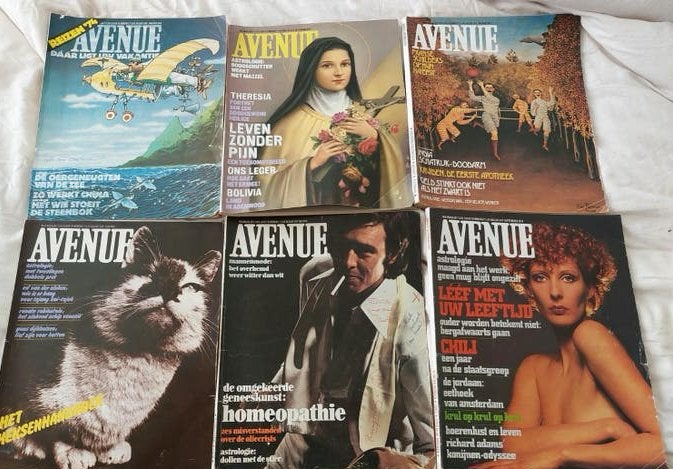 6 vintage tijdschriften Avenue uit het jaar 1974, Ophalen of Verzenden, Zo goed als nieuw, Glossy