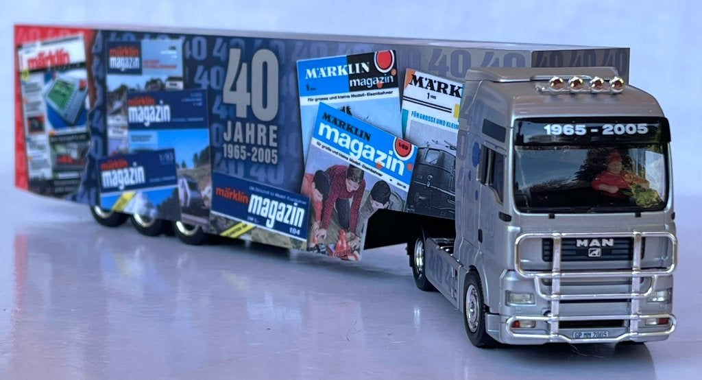 Herpa: MAN TGA XXL "40 Jahre Märklin-Magazin", Gelijkstroom of Wisselstroom, Overige typen, Ophalen of Verzenden, Zo goed als nieuw