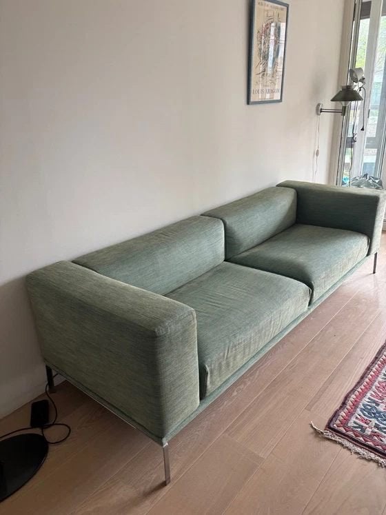 Lichtgroene Design 4 zitsbank Cassina MOOV, Huis en Inrichting, Banken | Bankstellen, Ophalen, Gebruikt, Design, lichtgroen, goede staat