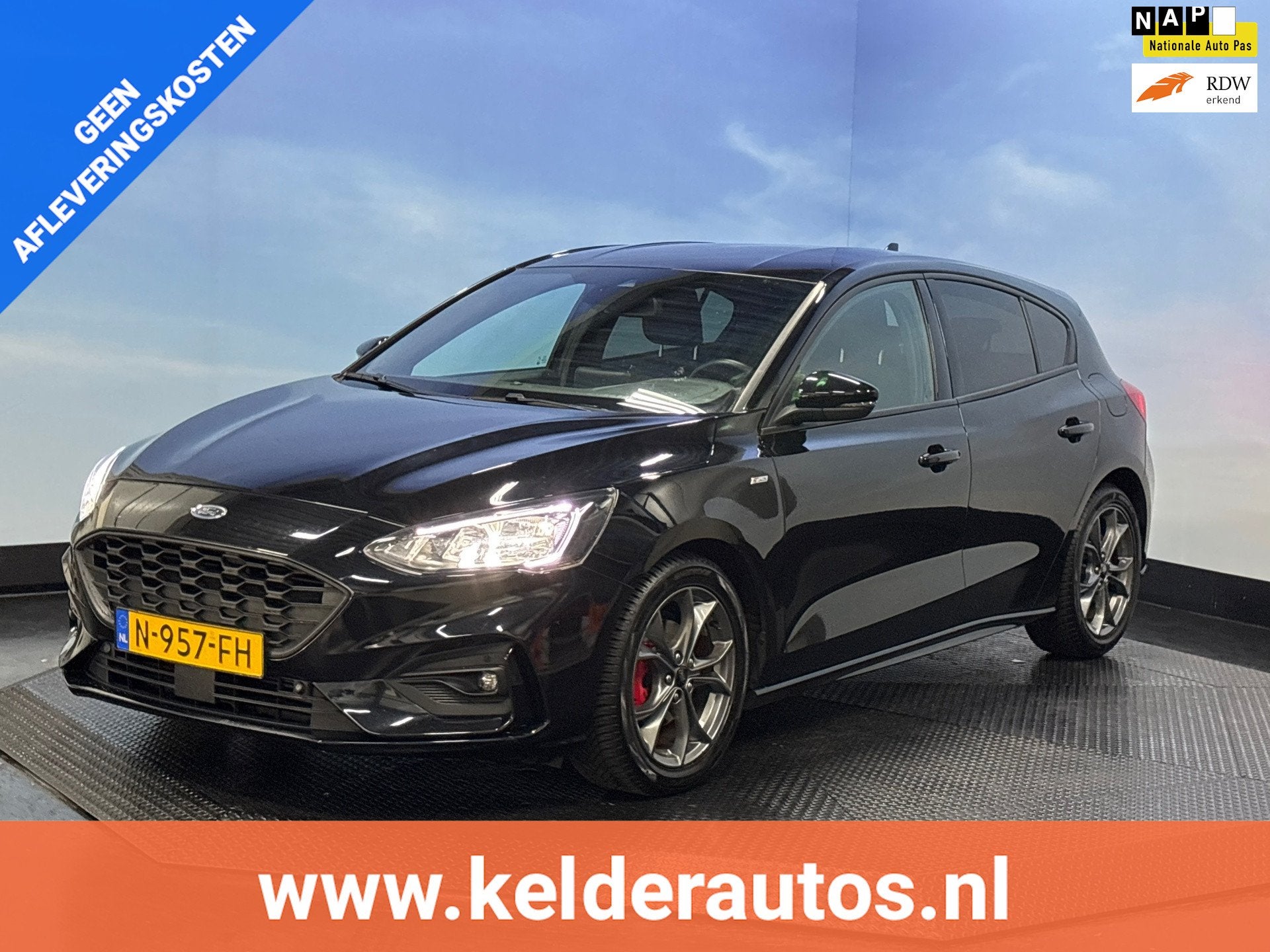 Ford Focus 1.0 EcoBoost Hybrid ST Line X Business Navi | Cli, Auto's, Gebruikt, Euro 6, 1277 kg, Zwart