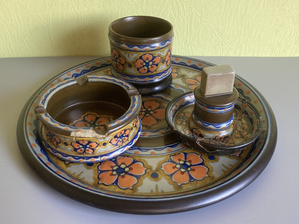 Plateelbakkerij Zuid-Holland Gouda – rookstel model Nelly, Ophalen