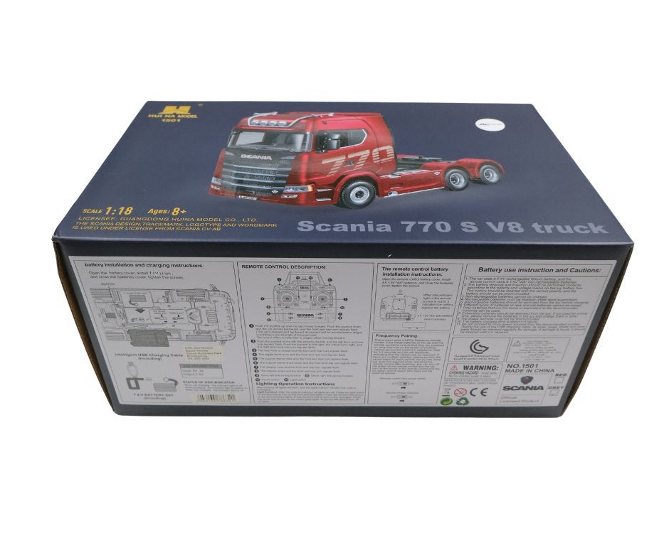 HUINA SCANIA 770S RC HAULAGE TRUCK RTR - SILVER CY1501S, Verzenden, Nieuw, Auto offroad