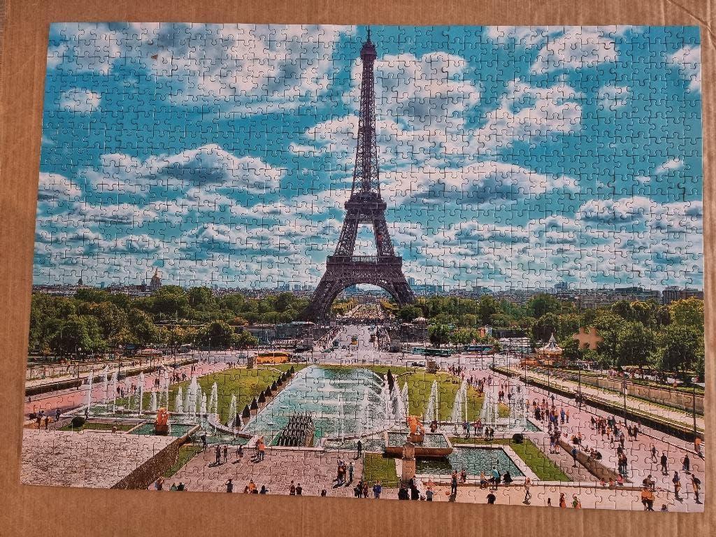 puzzel - Eiffel tower in the summer, Paris, Ophalen, 500 t/m 1500 stukjes, Gebruikt, Legpuzzel