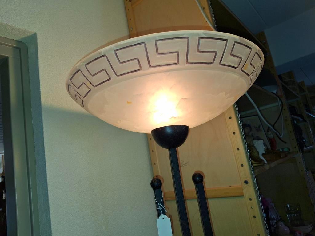 Hoge staande Metalen Design Lamp, Ophalen, Gebruikt, Glas, 150 tot 200 cm