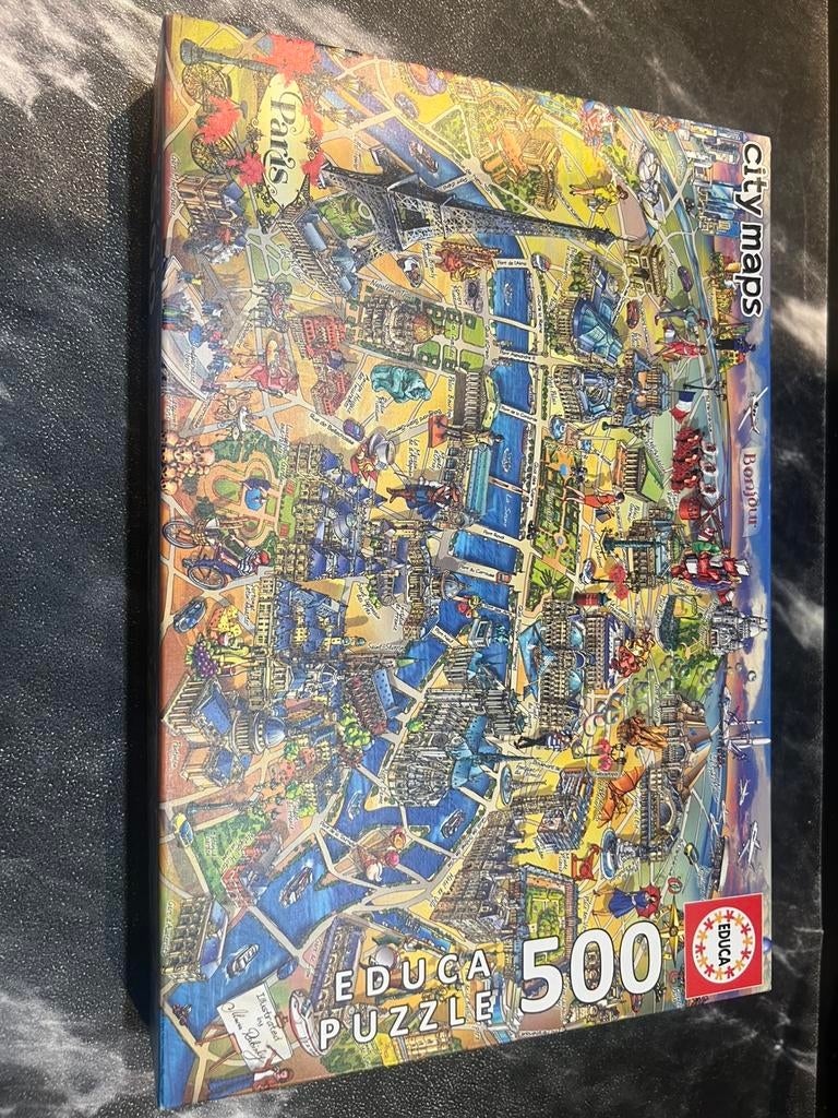 Educa puzzel 500 stukjes City Maps Paris, Ophalen of Verzenden, 500 t/m 1500 stukjes, Zo goed als nieuw