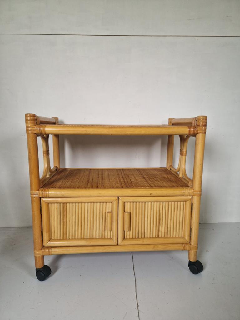 Vintage barcart vinyl tafel lp platen speler trolley tafel, Ophalen, Huis en Inrichting